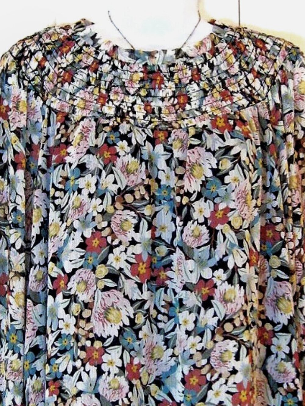 LOFT | Fall Floral Smocked Yoke Blouse Top - Picture 3 of 9